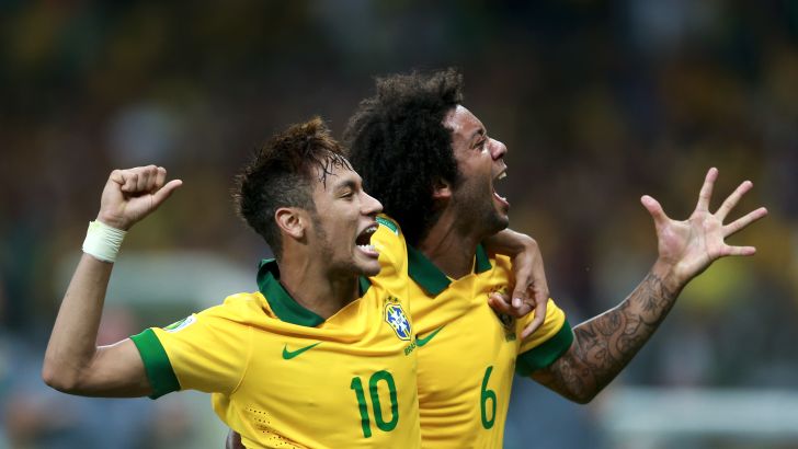 מרסלו יחד עם ניימאר בנבחרת ברזיל