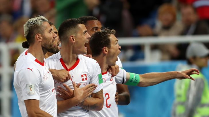 שחקני נבחרת שווייץ חוגגים