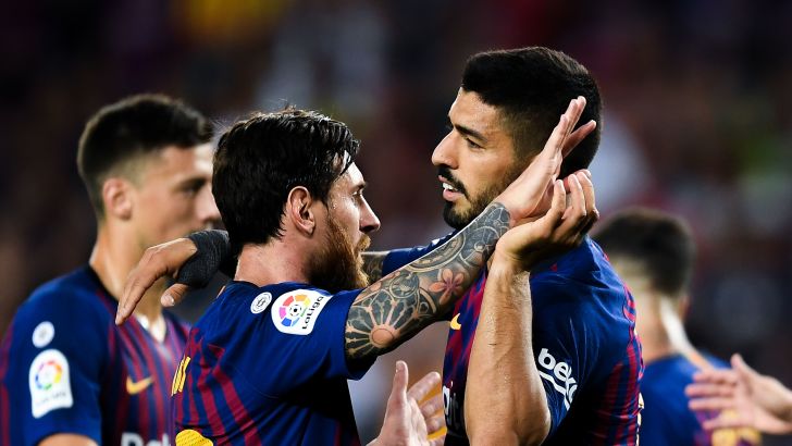 לואיס סוארס עם ליאו מסי