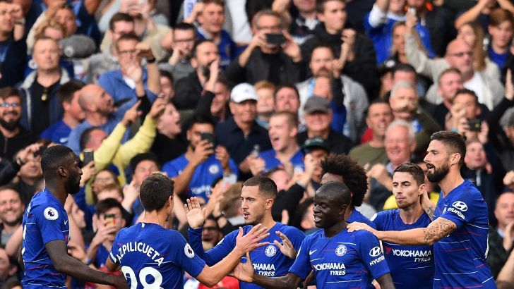 שחקני צ'לסי חוגגים