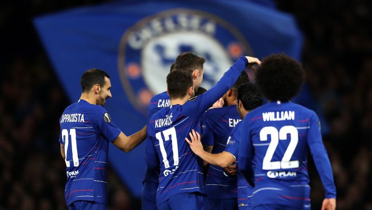 שחקני צ'לסי חוגגים