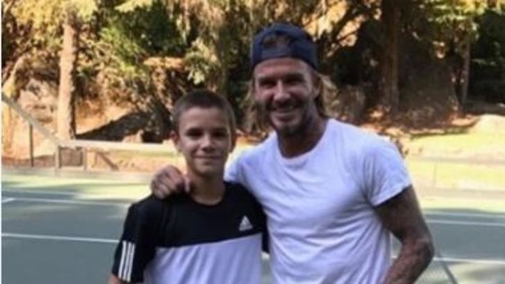 דיוויד בקהאם עם רומאו בקהאם