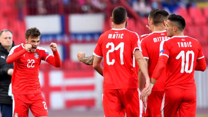 שחקני סרביה חוגגים