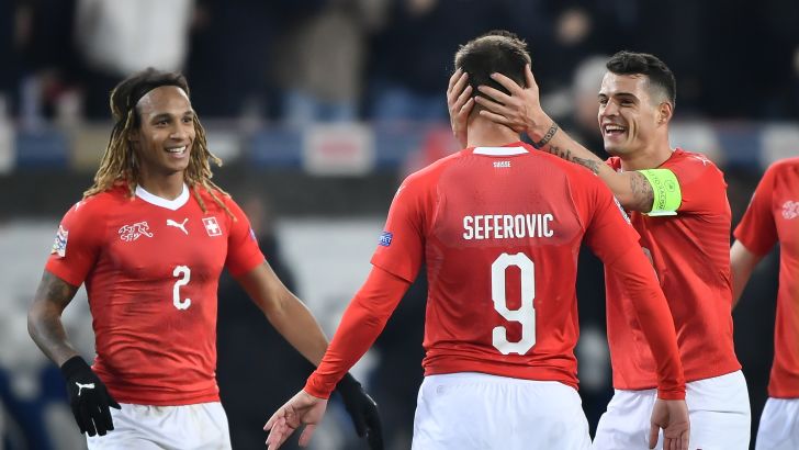 שחקני נבחרת שווייץ חוגגים