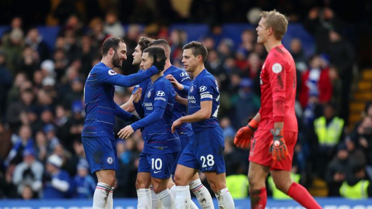 שחקני צ'לסי חוגגים