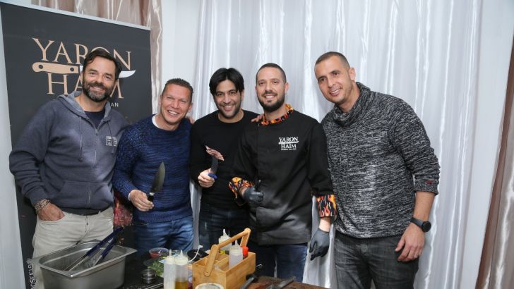 ברק בכר ואליניב ברדה עם השף ירון חיים