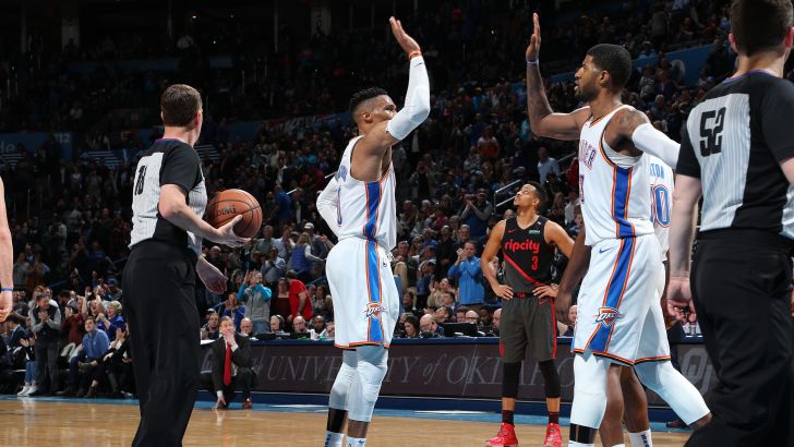 ראסל ווסטברוק עם פול ג'ורג'