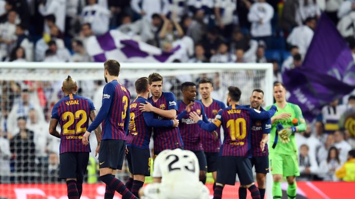 שחקני ברצלונה חוגגים