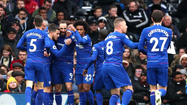 שחקני צ'לסי חוגגים