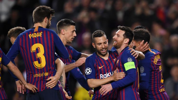 שחקני ברצלונה חוגגים