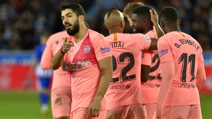 שחקני ברצלונה חוגגים