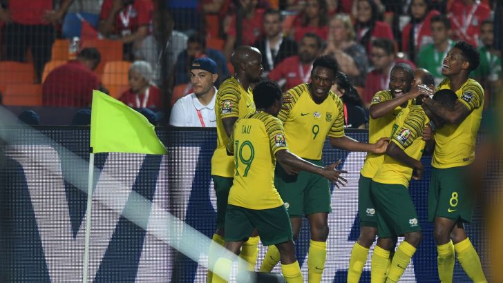 שחקני נבחרת דרום אפריקה חוגגים