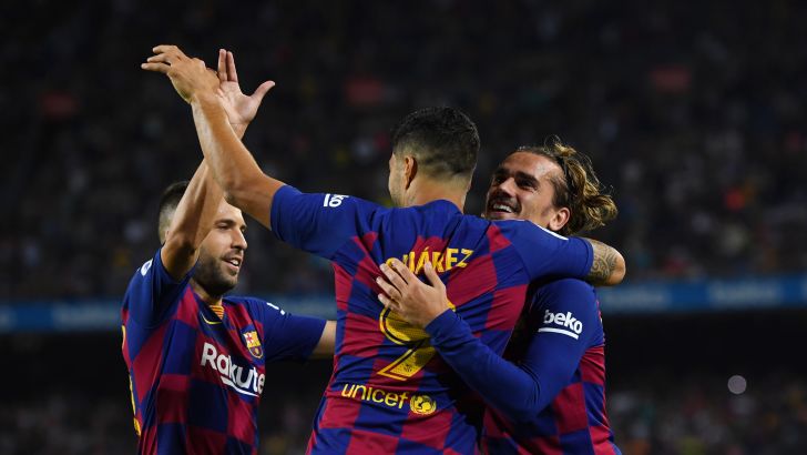 לואיס סוארס, אנטואן גריזמן, ג'ורדי אלבה