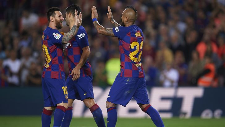 שחקני ברצלונה חוגגים