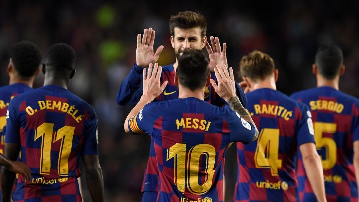 שחקני ברצלונה חוגגים