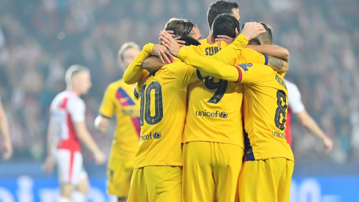 שחקני ברצלונה חוגגים