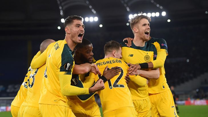 ניר ביטון ושחקני סלטיק חוגגים