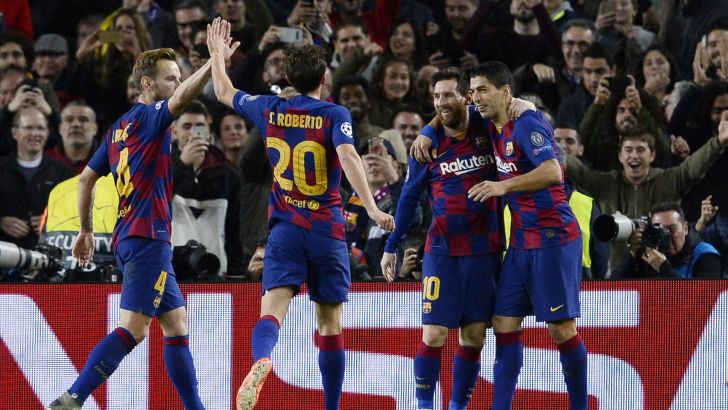 שחקני ברצלונה חוגגים