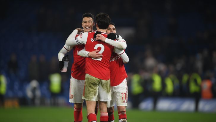 שחקני ארסנל חוגגים