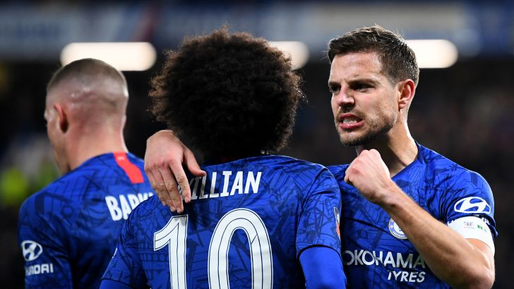 שחקני צ'לסי חוגגים