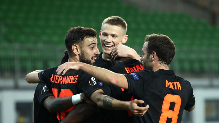 שחקני מנצ'סטר יונייטד חוגגים