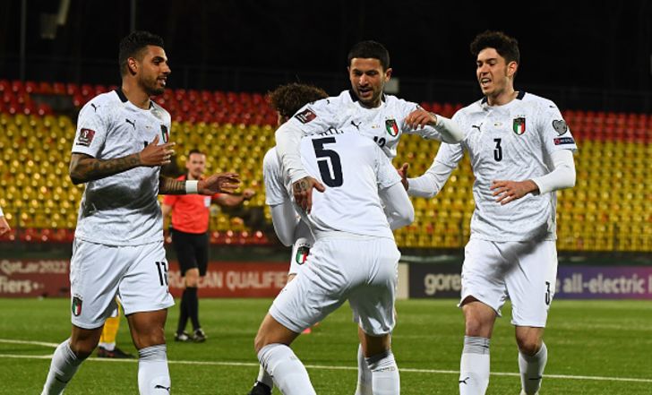 שחקני נבחרת איטליה חוגגים