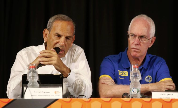 אריק שיבק ושמואל פרנקל (אלן שיבר, מנהלת הליגה) אריק שיבק ושמואל פרנקל (אלן שיבר, מנהלת הליגה)