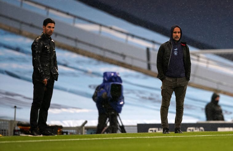 גווארדיולה וארטטה. מפגש פיקנטי (DAVE THOMPSON/POOL/AFP via Getty Images)